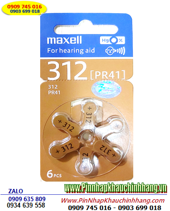 Maxell PR41 (Pin 312), Pin máy trợ thính PR41 (Pin 312), Pin máy điếc PR41 (Pin 312) 1.45v (Xuất xứ Đức)